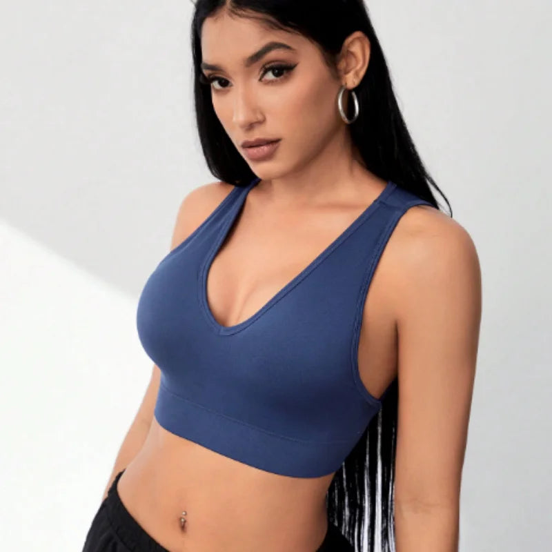Deep V Glow Yoga Bra