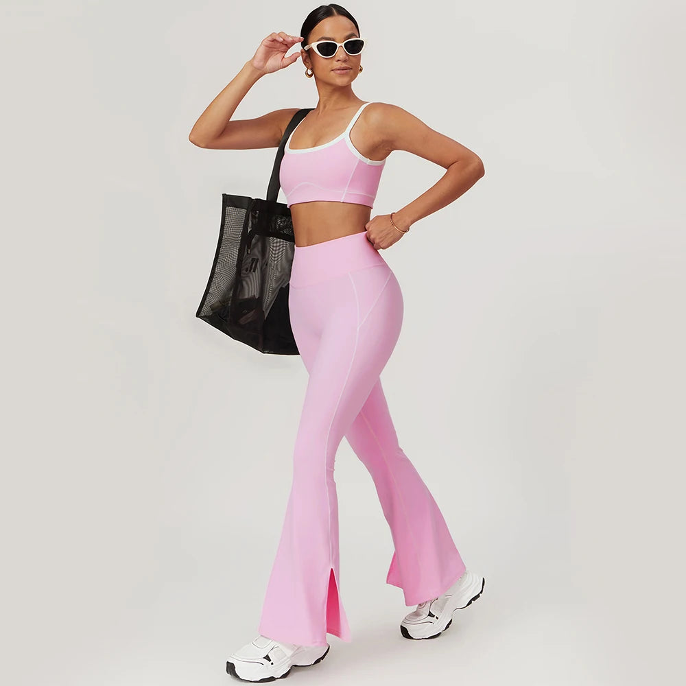 Women’s Yoga Set – Sports Bra, Leggings, Flare Pants & Shorts