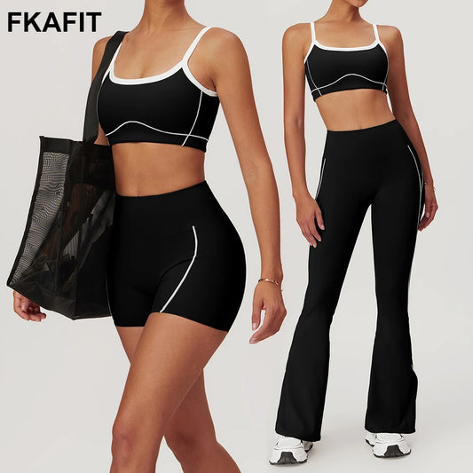 Women’s Yoga Set – Sports Bra, Leggings, Flare Pants & Shorts
