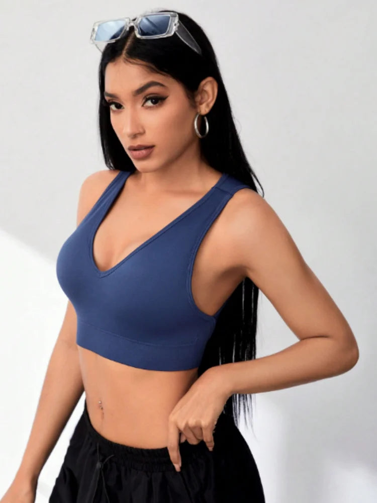 Deep V Glow Yoga Bra