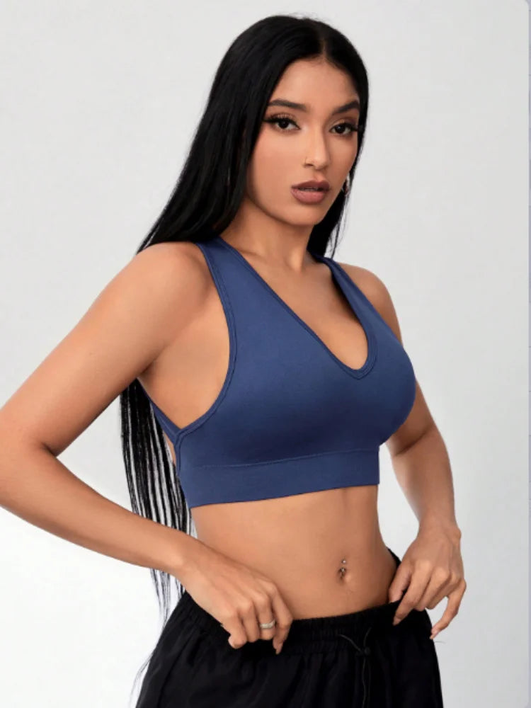 Deep V Glow Yoga Bra